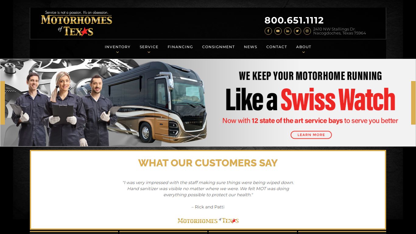 Motorhome Dealer In Nacogdoches, TX | Motorhomes of Texas